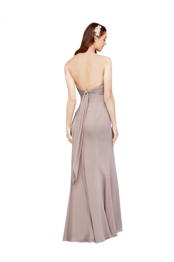 Compre Negro Sirena Hombros Descubiertos Gasa Largo Vestidos de dama de honor / Vestidos de fiesta