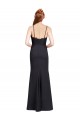 Compre Negro Sirena Tirantes espagueti Cuello en V Crepé Elástico Largo Vestidos de dama de honor / Vestidos de fiesta