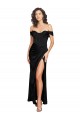 Compre Negro línea A Cuello de Corazón Satén sedoso Largo Formales Vestidos de dama de honor / Vestidos de fiesta
