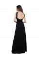 Compre Negro línea A Halter Gasa Largo Vestidos de dama de honor