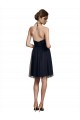 Compre Negro línea A Halter Tul Corto Vestidos de dama de honor