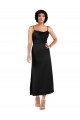 Compre Negro línea A Tirantes espagueti Satén sedoso Corto Formales Vestidos de dama de honor / Vestidos de fiesta / Vestidos de cóctel