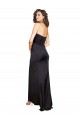 Compre Negro línea A Un Hombre Satén sedoso Largo Formales Vestidos de dama de honor / Vestidos de fiesta