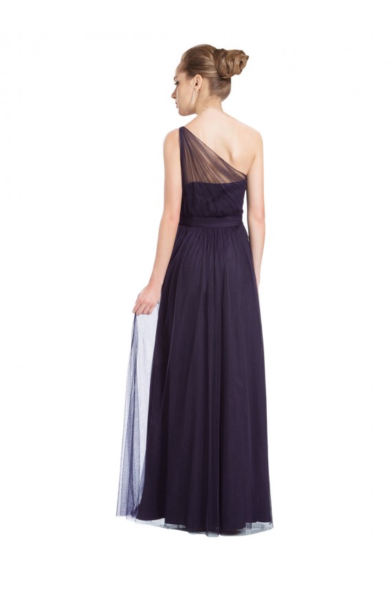 Compre Negro línea A Un Hombre Tul Largo Vestidos de dama de honor