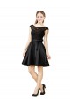 Compre Negro línea A Ilusión Satén Encaje Corto Vestidos de dama de honor / Vestidos de cóctel