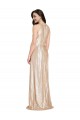 Compre Oro Cubierta Halter Cuello Alto Lentejuela Largo Formales Vestidos de dama de honor / Vestidos de fiesta