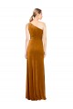 Compre Oro línea A Un Hombre Terciopelo Elástico Largo Formales Vestidos de dama de honor / Vestidos de fiesta