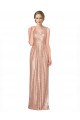 Compre Oro rosa Cubierta Cuello en V Lentejuela Largo Formales Vestidos de dama de honor / Vestidos de fiesta
