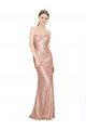 Compre Oro rosa línea A Cuello de Corazón Lentejuela Largo Formales Vestidos de dama de honor / Vestidos de fiesta