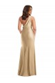 Compre Oro suave Sirena Un Hombre Satén sedoso Largo Formales Vestidos de dama de honor / Vestidos de fiesta