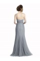 Compre Pizarra gris Sirena Un Hombre Tul Largo Vestidos de dama de honor