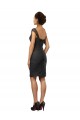 Compre Pizarra gris línea A Hombros Descubiertos Gasa Encaje Corto Vestidos de dama de honor / Vestidos de cóctel