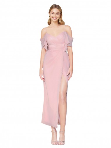 Compre Primavera Sirena Hombros Descubiertos Gasa Corto Formales Vestidos de dama de honor / Vestidos de fiesta