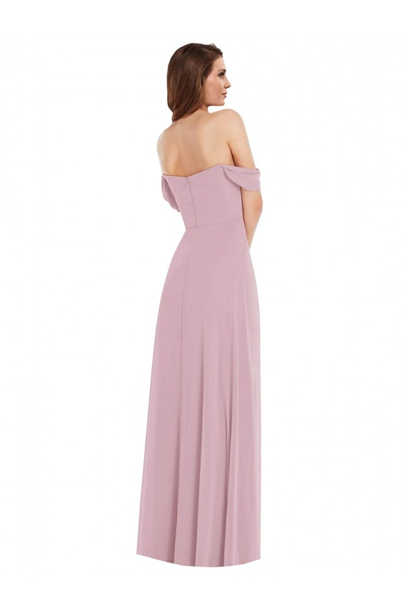 Compre Primavera línea A Cuello de Corazón Gasa Largo Vestidos de dama de honor