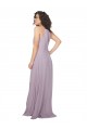 Compre Resplandor rosa línea A Halter Gasa Largo Vestidos de dama de honor