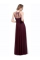 Compre Rojo 74 línea A Halter Ilusión Tul Largo Vestidos de dama de honor