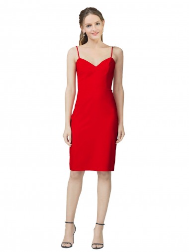 Compre Rojo Cubierta Cuello de Corazón Cóctel Crepé Elástico Corto Formales Vestidos de dama de honor / Vestidos de fiesta / Vestidos de cóctel
