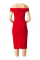 Compre Rojo Cubierta Hombros Descubiertos Cóctel Crepé Elástico Corto Formales Vestidos de dama de honor / Vestidos de fiesta / Vestidos de cóctel