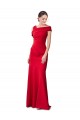Compre Rojo Sirena Crepé Elástico Largo Formales Vestidos de dama de honor / Vestidos de fiesta