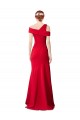 Compre Rojo Sirena Crepé Elástico Largo Formales Vestidos de dama de honor / Vestidos de fiesta