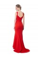 Compre Rojo Sirena Cuello Alto Crepé Elástico Largo Formales Vestidos de dama de honor / Vestidos de fiesta