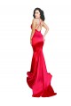 Compre Rojo Sirena Cuello de Corazón Satén elástico Largo Formales Vestidos de dama de honor / Vestidos de fiesta