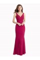 Compre Rojo Sirena Cuello en V Cuello Alto Gasa Largo Vestidos de dama de honor / Vestidos de fiesta
