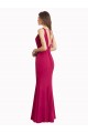 Compre Rojo Sirena Cuello en V Cuello Alto Gasa Largo Vestidos de dama de honor / Vestidos de fiesta