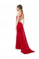 Compre Rojo Sirena Halter Cuello Alto Crepé Elástico Largo Formales Vestidos de dama de honor / Vestidos de fiesta