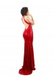 Compre Rojo Sirena Halter Cuello Alto Lentejuela Largo Formales Vestidos de dama de honor / Vestidos de fiesta