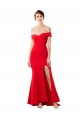 Compre Rojo Sirena Hombros Descubiertos Crepé Elástico Largo Formales Vestidos de dama de honor / Vestidos de fiesta