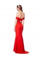 Compre Rojo Sirena Hombros Descubiertos Crepé Elástico Largo Formales Vestidos de dama de honor / Vestidos de fiesta