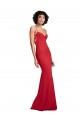 Compre Rojo Sirena Tirantes espagueti Crepé Elástico Largo Formales Vestidos de dama de honor / Vestidos de fiesta