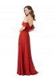 Compre Rojo línea A Cuello de Corazón Sin tirantes Gasa Largo Vestidos de dama de honor