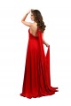 Compre Rojo línea A Halter Spandex Largo Formales Vestidos de dama de honor / Vestidos de fiesta