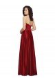 Compre Rojo oscuro línea A Sin tirantes Satén Largo Vestidos de dama de honor / Vestidos de fiesta