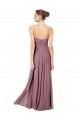 Compre Rosa 147 línea A Tirantes espagueti Cuello en V Gasa Largo Vestidos de dama de honor