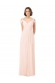 Compre Rosa 42 línea A Hombros Descubiertos Gasa Largo Vestidos de dama de honor