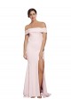Compre Rosa Cubierta Cuadrado Barrer tren Crepé Elástico Largo Formales Vestidos de dama de honor / Vestidos de fiesta