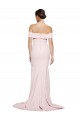 Compre Rosa Cubierta Cuadrado Barrer tren Crepé Elástico Largo Formales Vestidos de dama de honor / Vestidos de fiesta