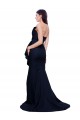 Compre Azul marina oscuro Cubierta Sin tirantes Barrer tren Crepé Elástico Largo Vestidos de dama de honor / Vestidos de fiesta