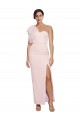 Compre Rosa Cubierta Un Hombre Cuello de Corazón Crepé Elástico Largo Formales Vestidos de dama de honor / Vestidos de fiesta