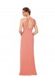 Compre Rosa Del Desierto Cubierta Cuello en V Gasa Largo Vestidos de dama de honor
