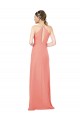 Compre Rosa Del Desierto Cubierta Halter Gasa Largo Vestidos de dama de honor