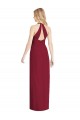 Compre Rosa Del Desierto Trompeta Halter Cuello en V Gasa Largo Formales Vestidos de dama de honor / Vestidos de noche