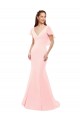 Compre Rosa Sirena Cuello en V Gasa Largo Vestidos de dama de honor