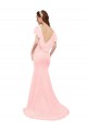 Compre Rosa Sirena Cuello en V Gasa Largo Vestidos de dama de honor