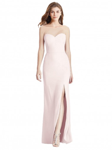 Compre Rosa Trompeta Cuello de Corazón Sin tirantes Crepé Elástico Largo Vestidos de dama de honor / Vestidos de fiesta