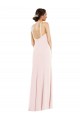 Compre Rosa Trompeta Halter Crepé Elástico Largo Formales Vestidos de dama de honor / Vestidos de fiesta