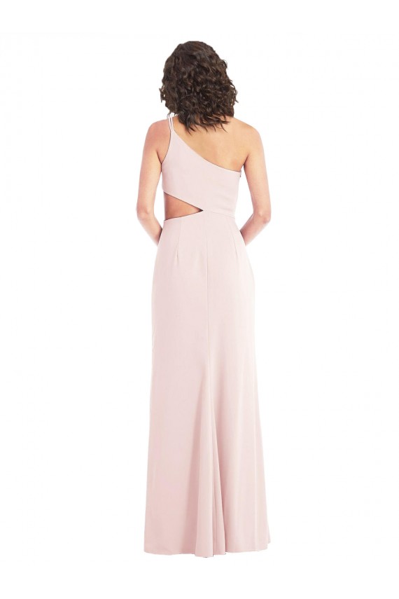 Compre Rosa Trompeta Un Hombre Crepé Elástico Largo Formales Vestidos de dama de honor / Vestidos de fiesta